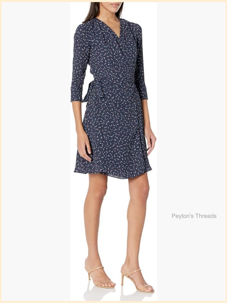 Rent The Runway Pre-Loved Confetti Wrap Dress - Polyester, 3/4 Sleeve